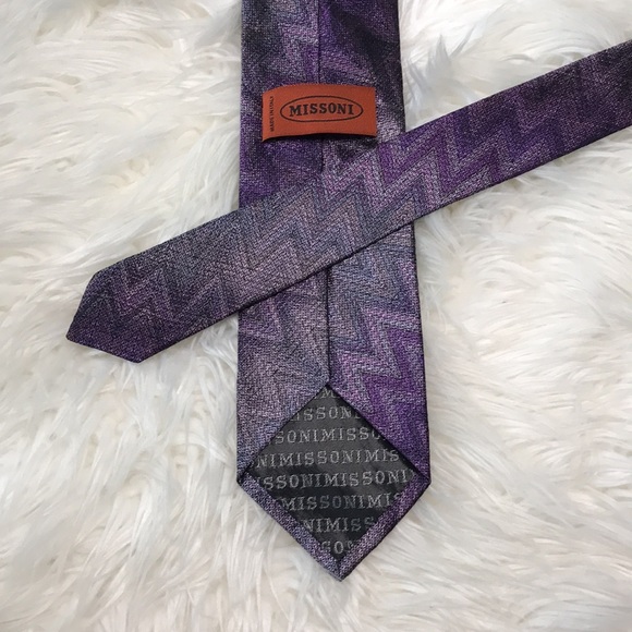✅ MISSONI Purple Men’s Neck Tie - Picture 4 of 5